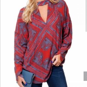 Free People Walking on a Dream Tunic (red&blue)